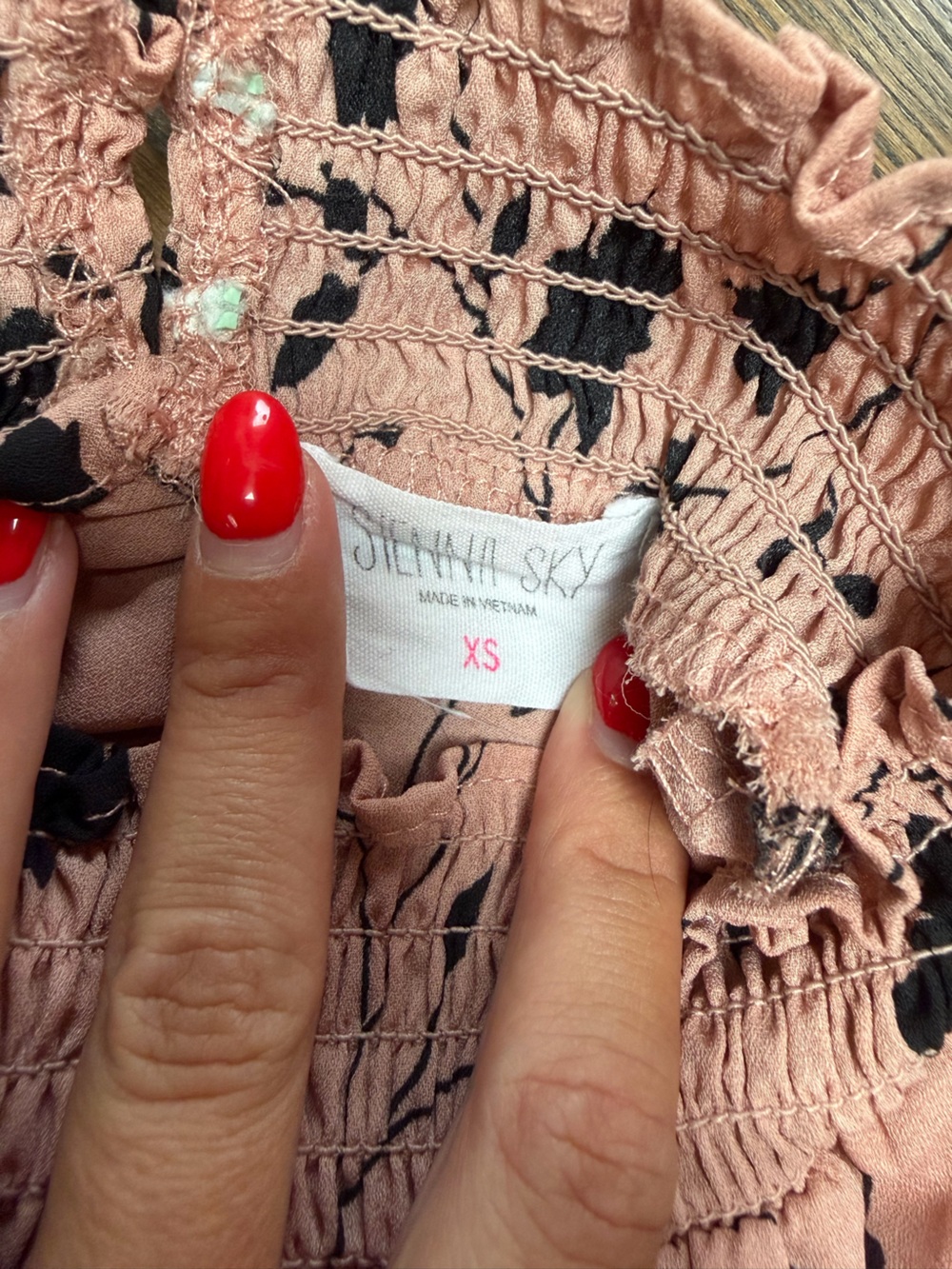 Sienna Sky Pink Floral Smocked High-Neck Sleeveless Top - Picture 3 of 3